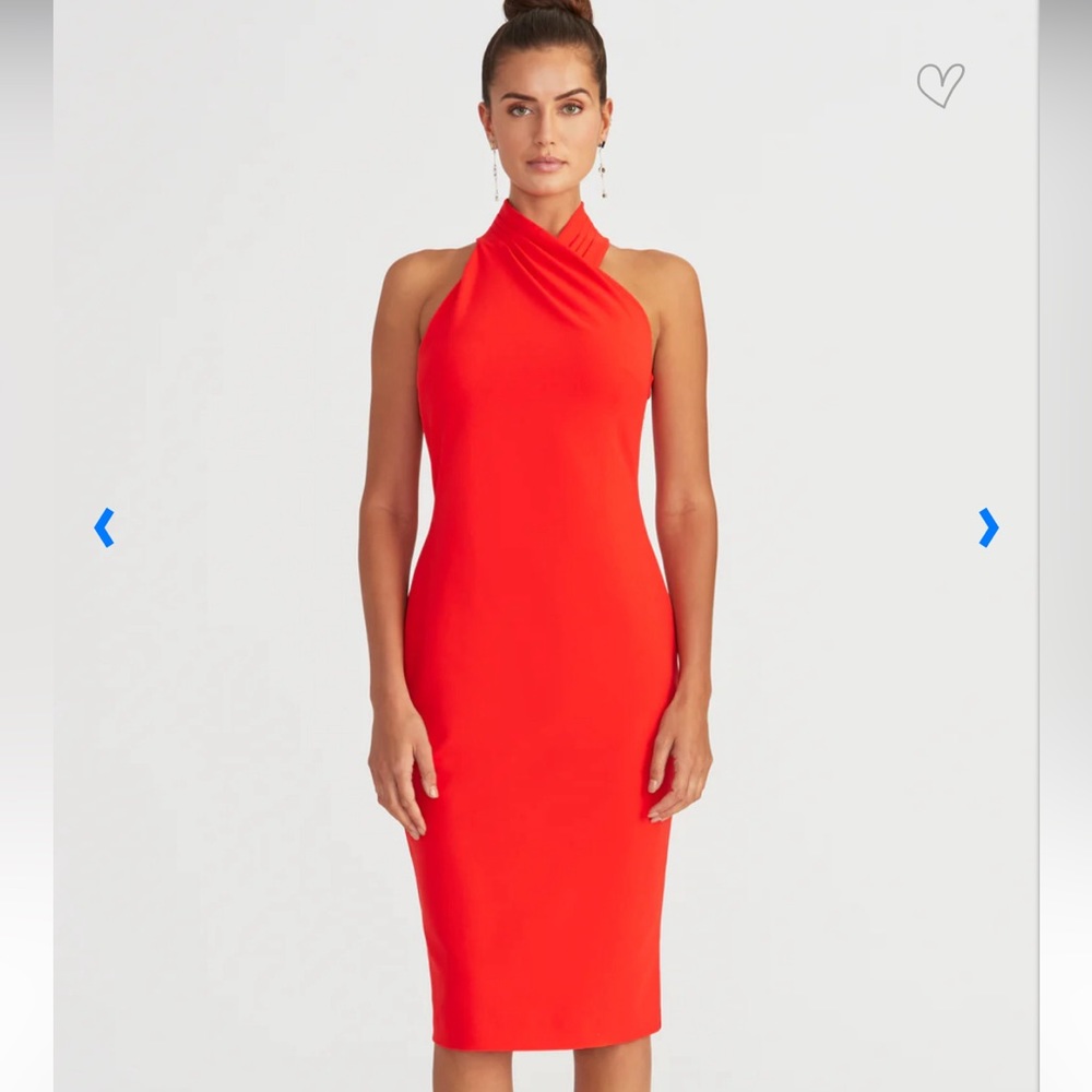 Rachel Roy Halter Midi Dress Size Small Rio Red